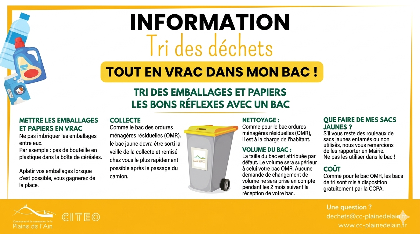Information - Bac jaune - Tri des déchets