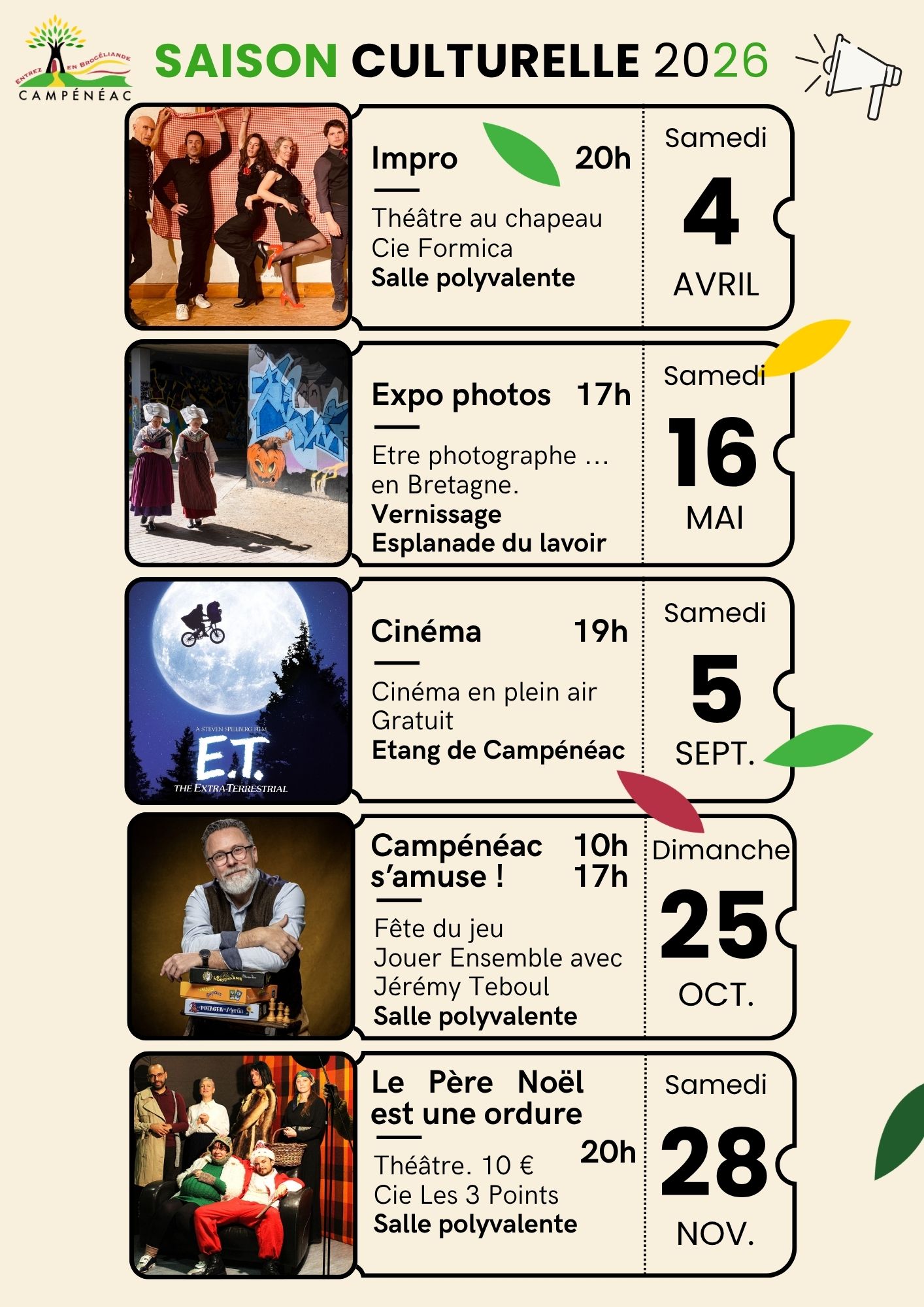 Programme saison culturelle 2026