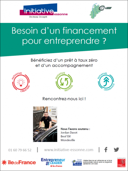 Affiche - Financer votre projet grâce à Initiative Essonne