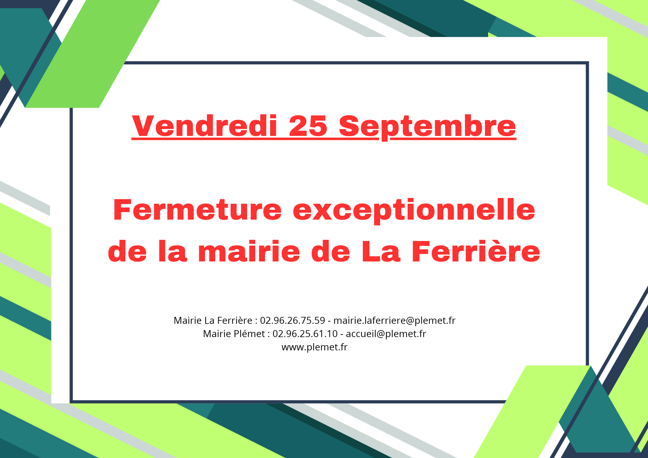 Fermeture mairie La Ferrière - 25.09.2026.png