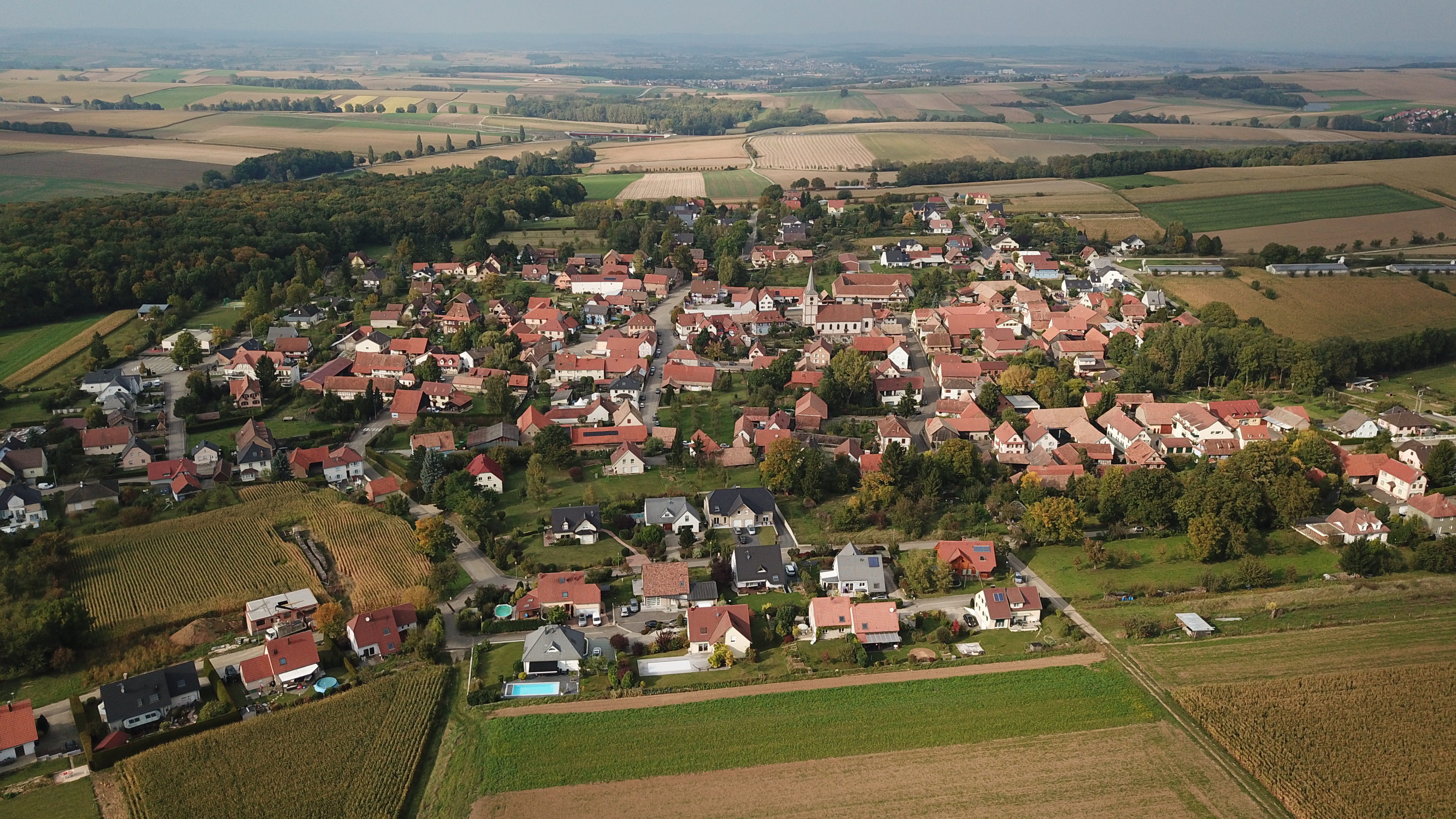 Vue aérienne village