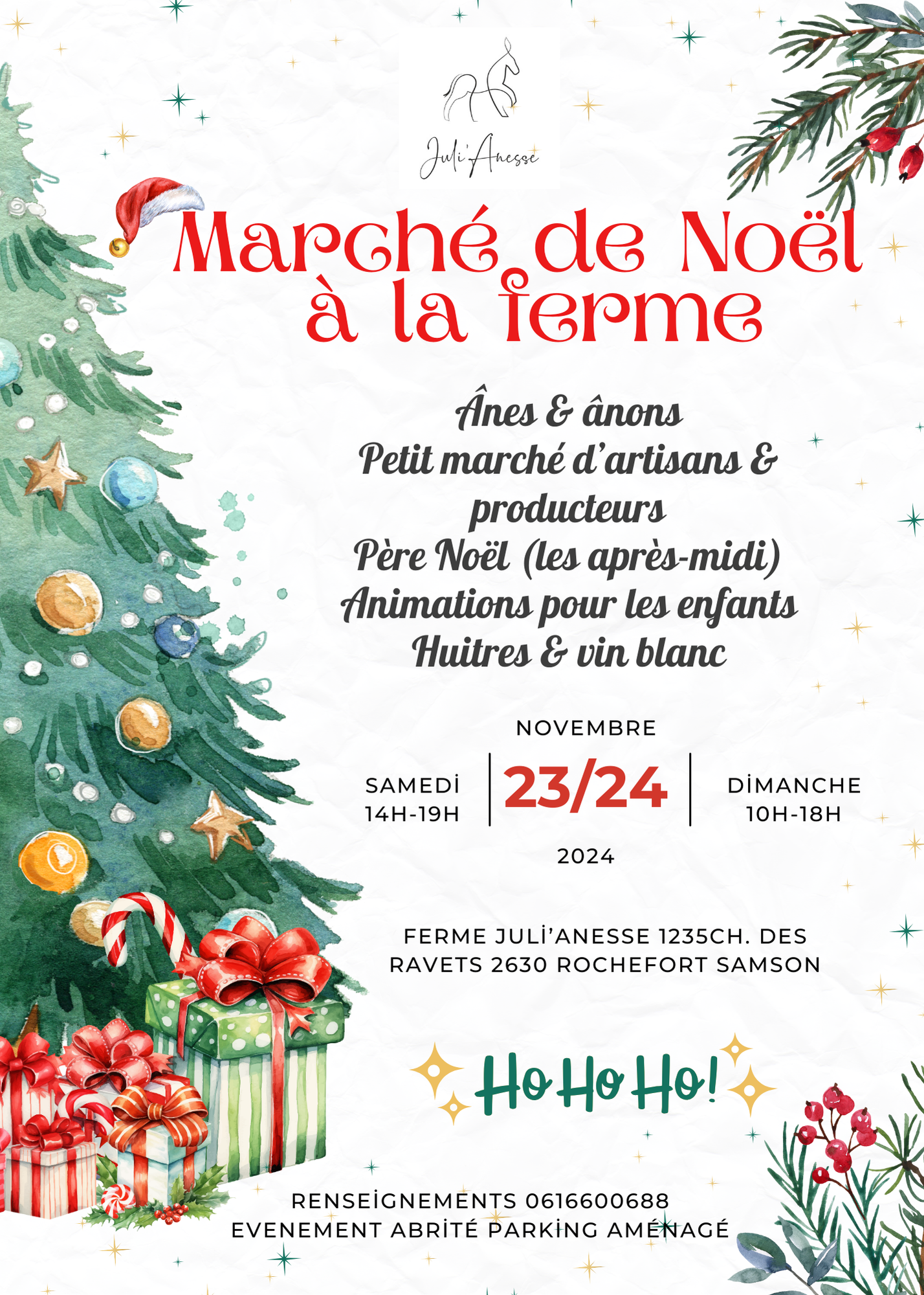 Invitation Célébration de Noël Moderne Rouge et Vert.png