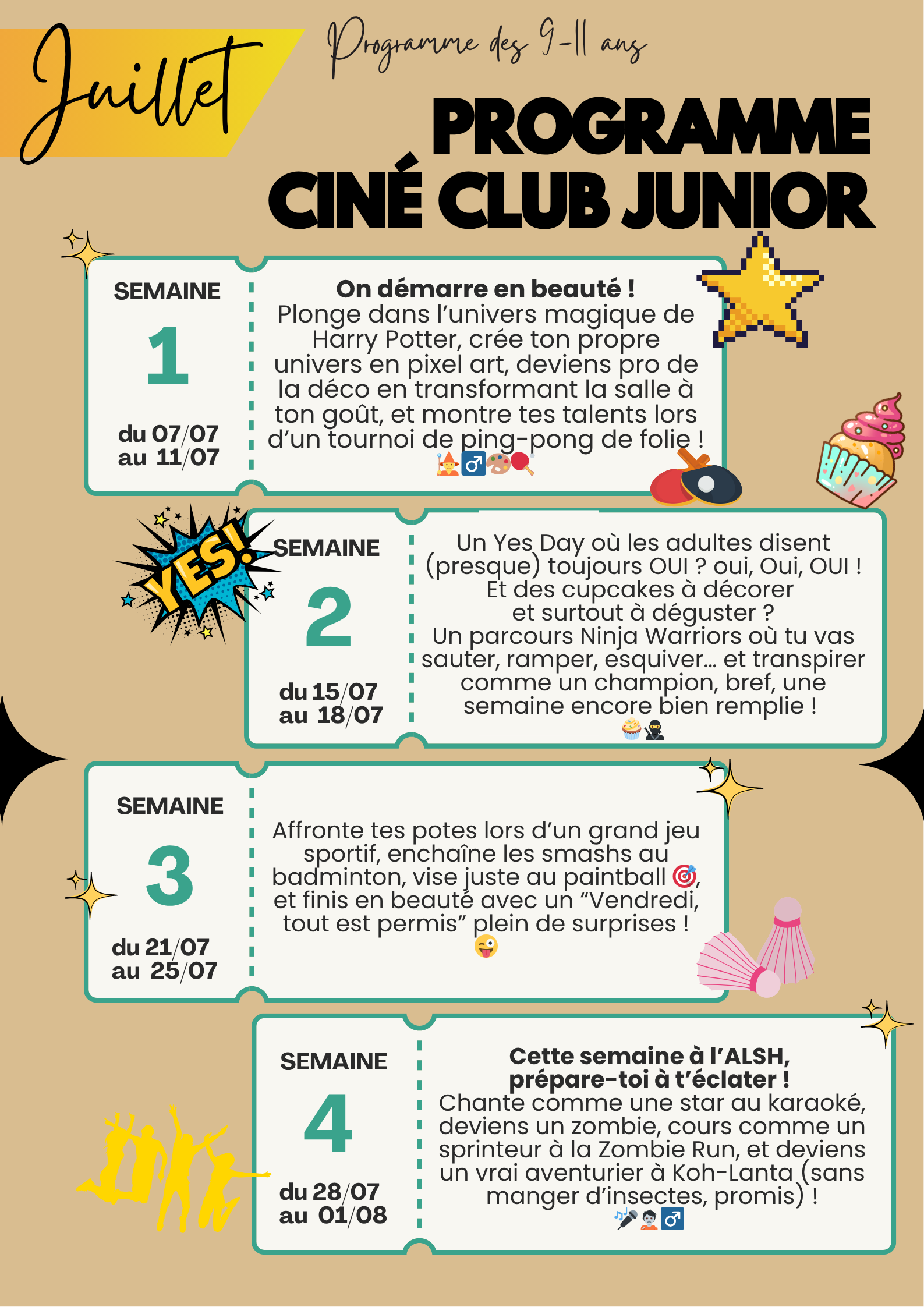 Programme des 9-11 ans juillet 2025
