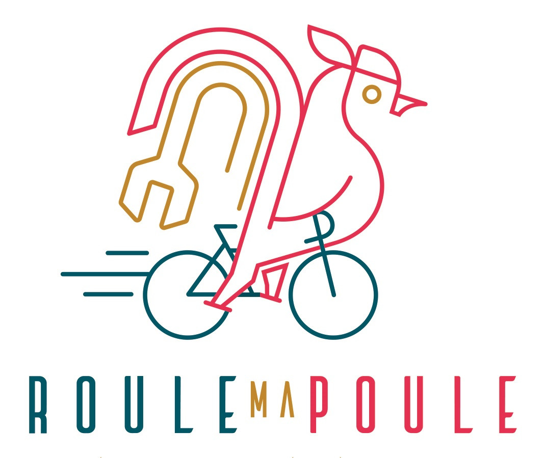 Logo réparateur de vélo mobile Roule ma poule