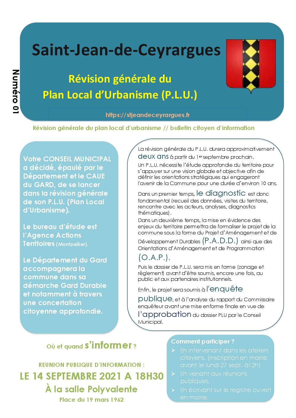 Convocation reunion publique 14 septembre 2