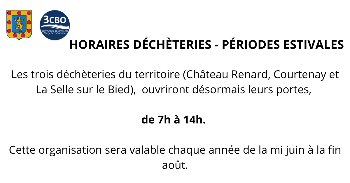 En raison des fortes chaleurs actuelles, qui devraient perdurer dans les prochains jours, un aménagement temporaire des horaires d’ouverture des déchèteries a été décidé. Ainsi, à compter d’aujour _1_.png