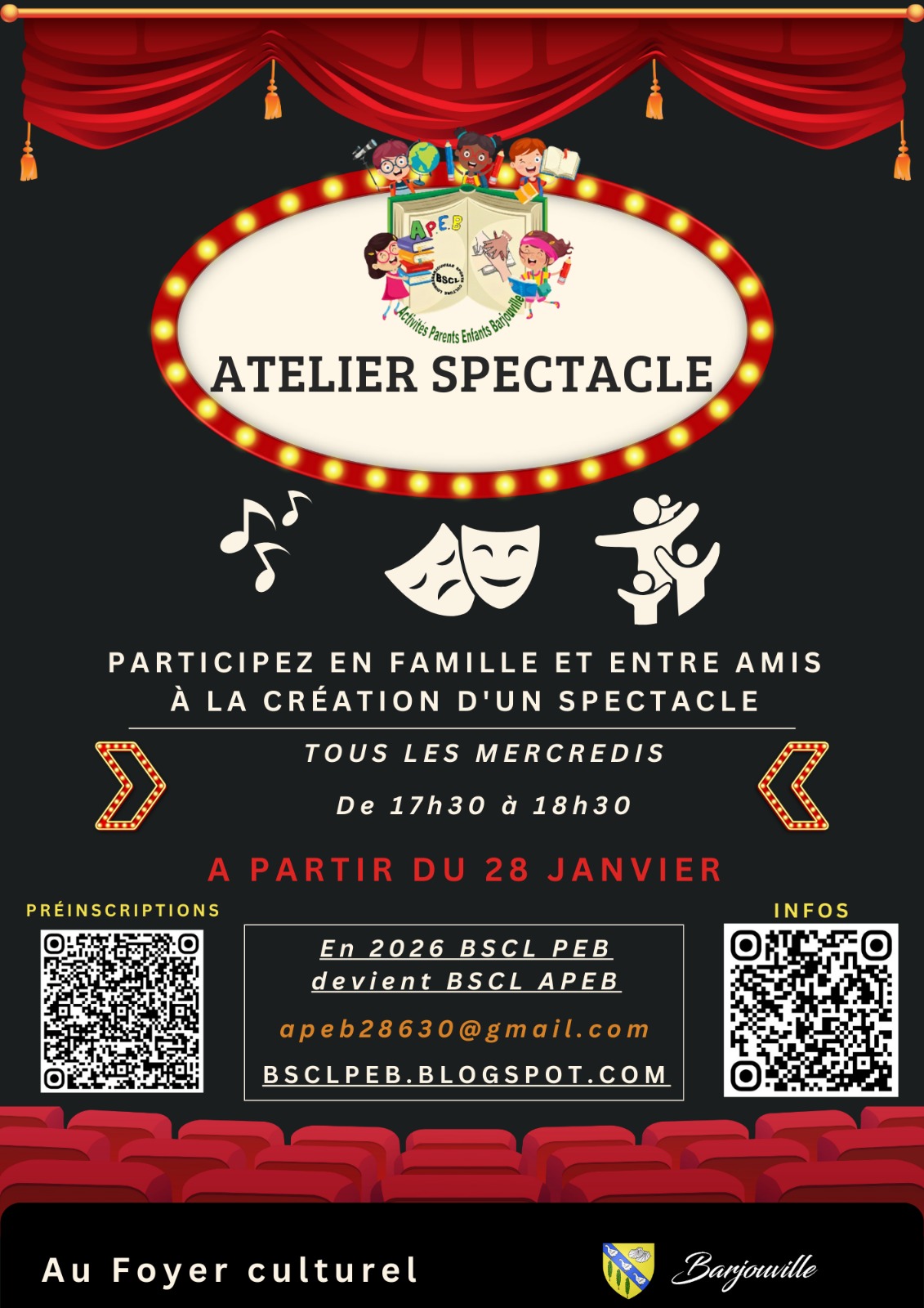 PARTICIPEZ EN FAMILLE ET ENTRE AMIS A LA CREATION D'UN SPECTACLE