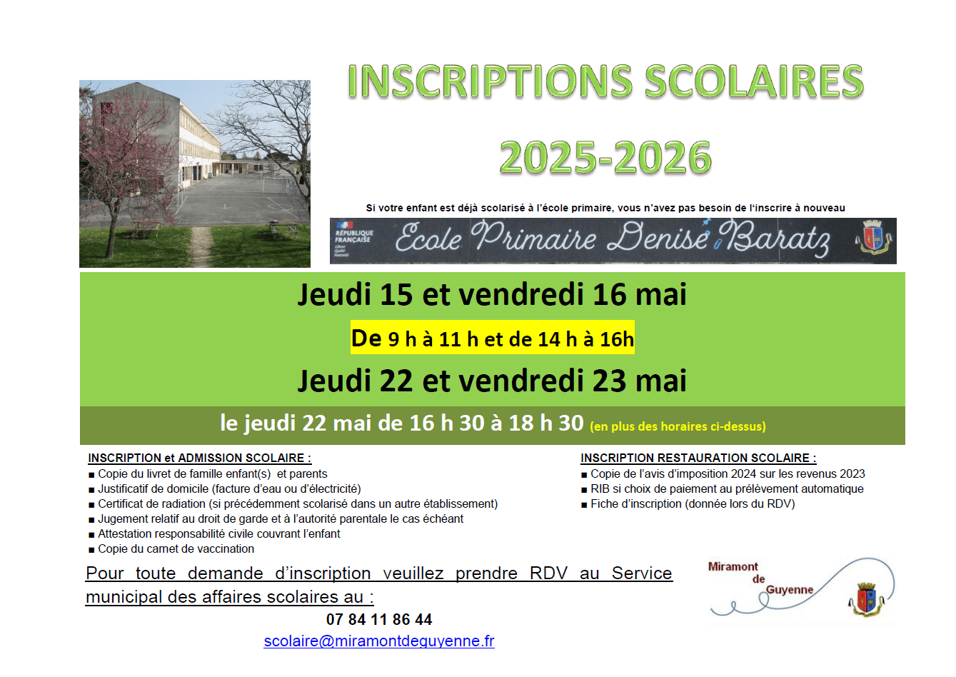 Affiche Ouvertures Inscriptions scolaires 2025-2026.png