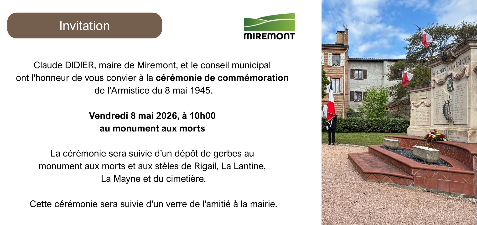 Cérémonie Commémorative du 08 mai 1945