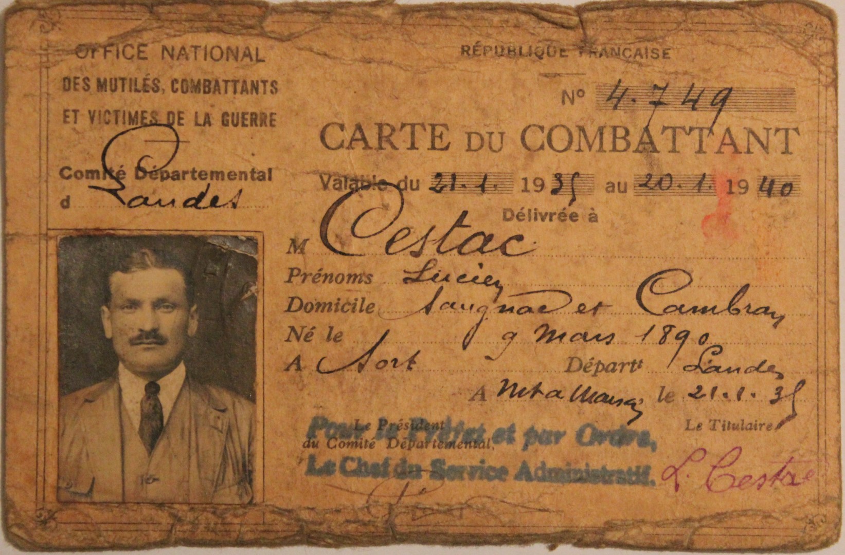 14-18 CESTAC Lucien Carte de combattant.JPG