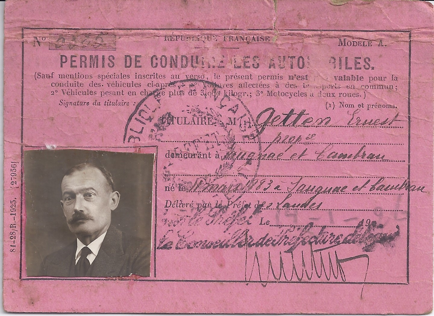 14-18 GETTEN Jacques Ernest Permis de conduire.jpg