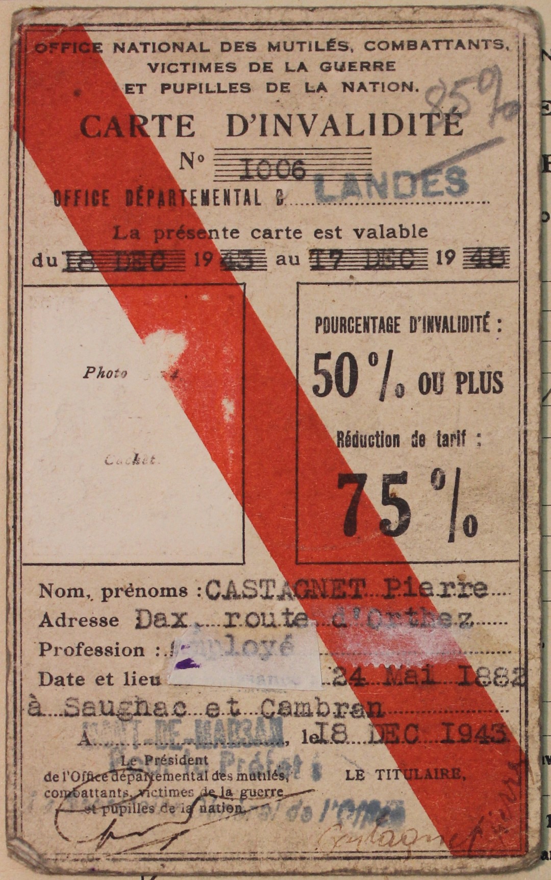 14-18 CASTAGNET Pierre Carte invalidité.JPG