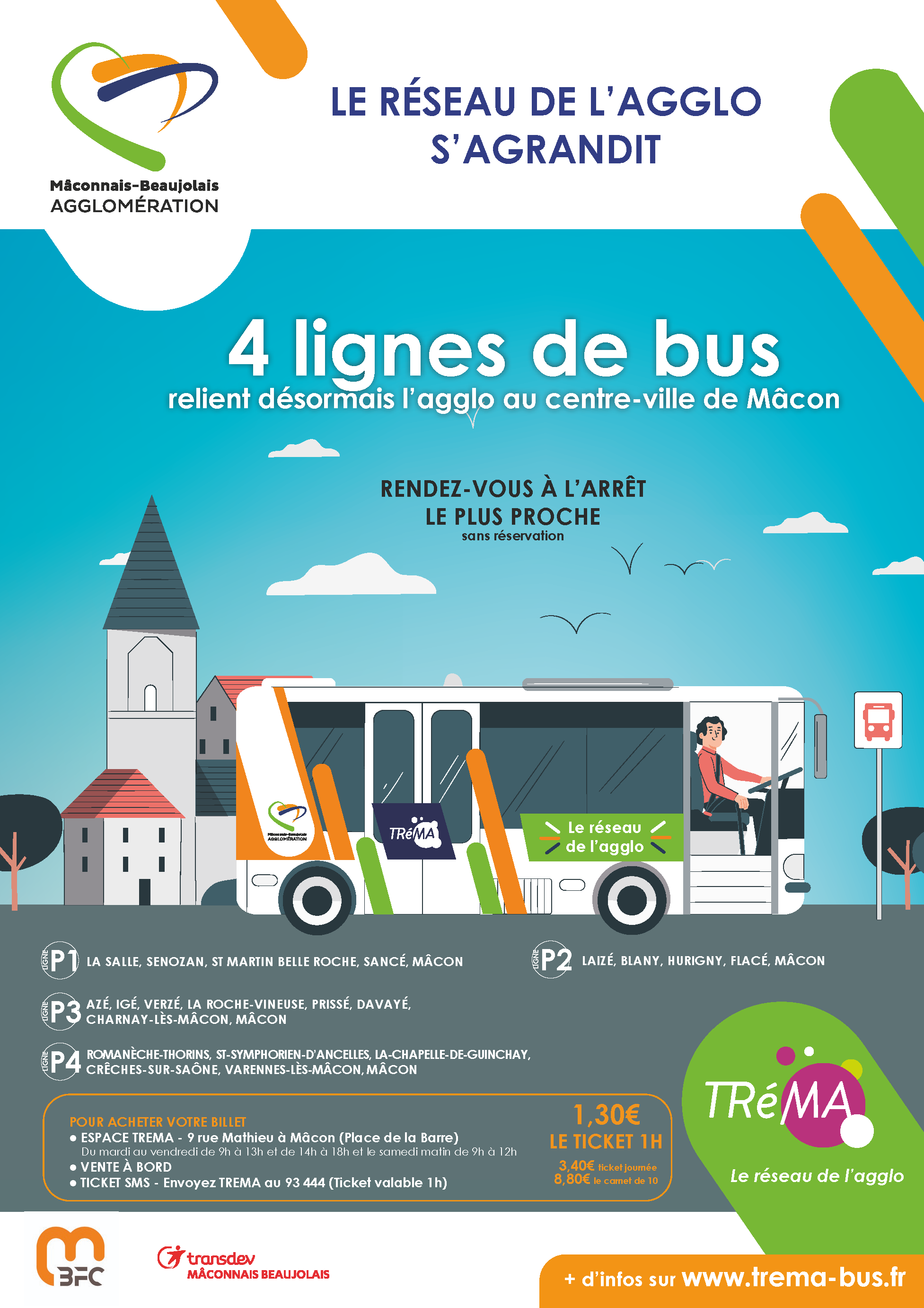 Horaires Des Lignes Des Bus Tréma Mâcon Nouvelle ligne Tréma P4 - La Chapelle-de-Guinchay