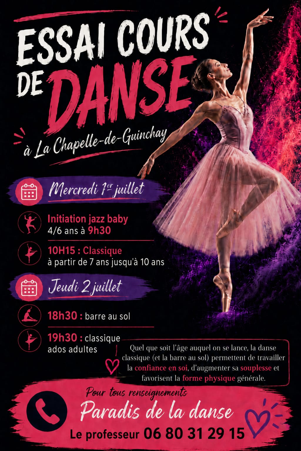 Cours d'essai : Danse - 01 & 02 juillet