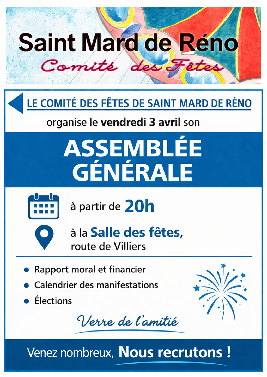 Assemblée générale du Comité des fêtes