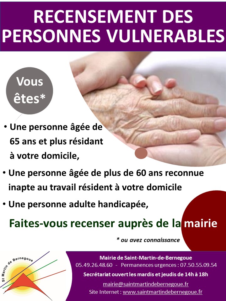 Registre communal des personnes vulnérables