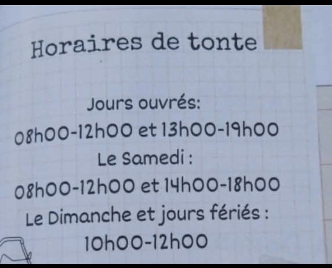 Horaires de tonte