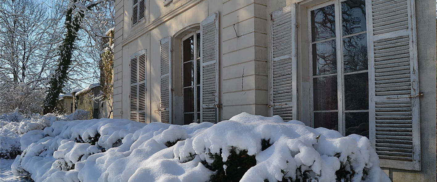 Vue chateau sous la neige