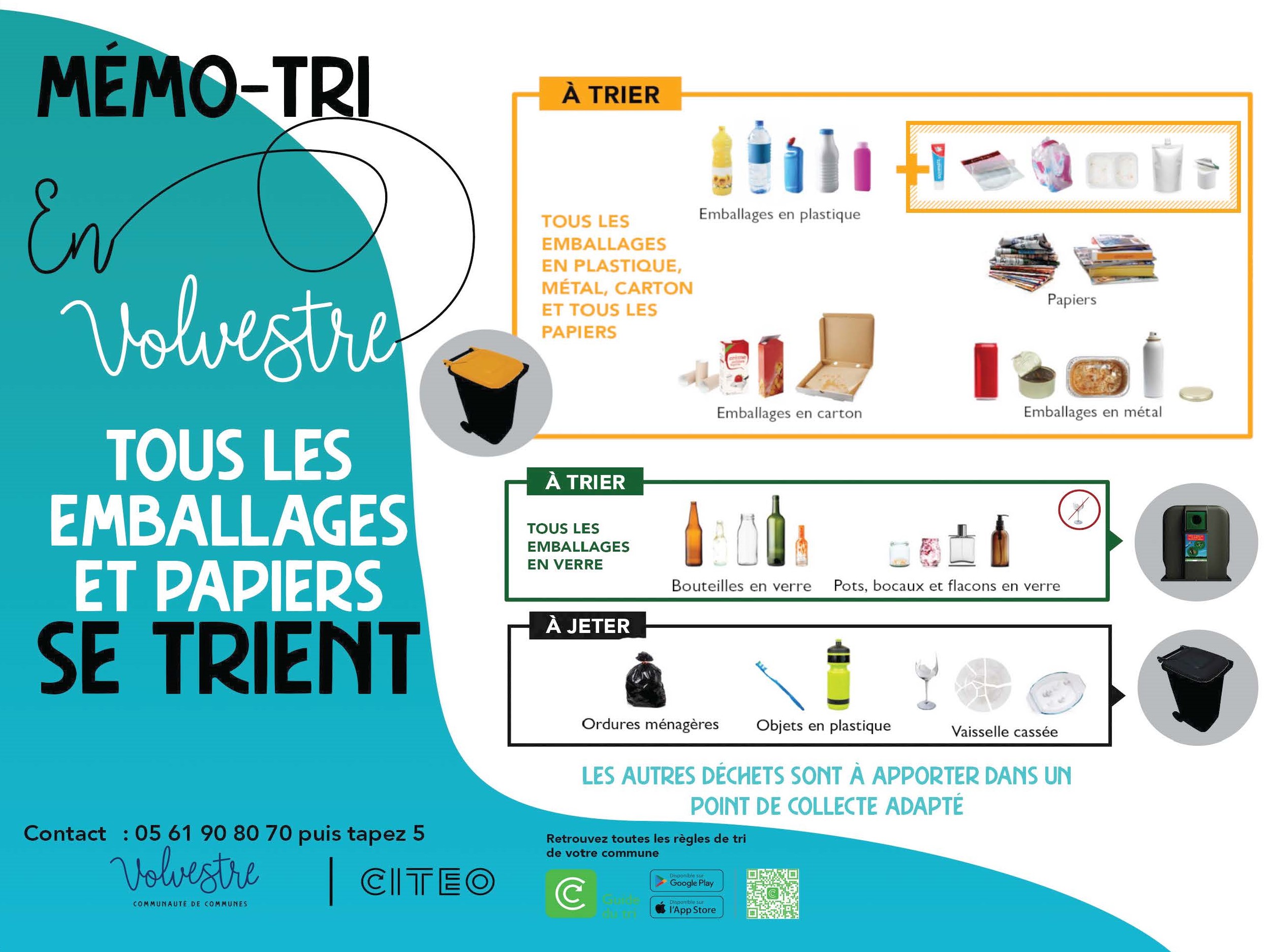 Tri - Déchets - Nouvelle consignes de tri - 2022