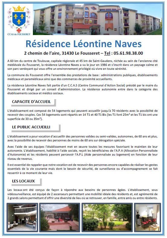 Seniors Résidence Le Fousseret  LEONTINE NAVES 1.JPG
