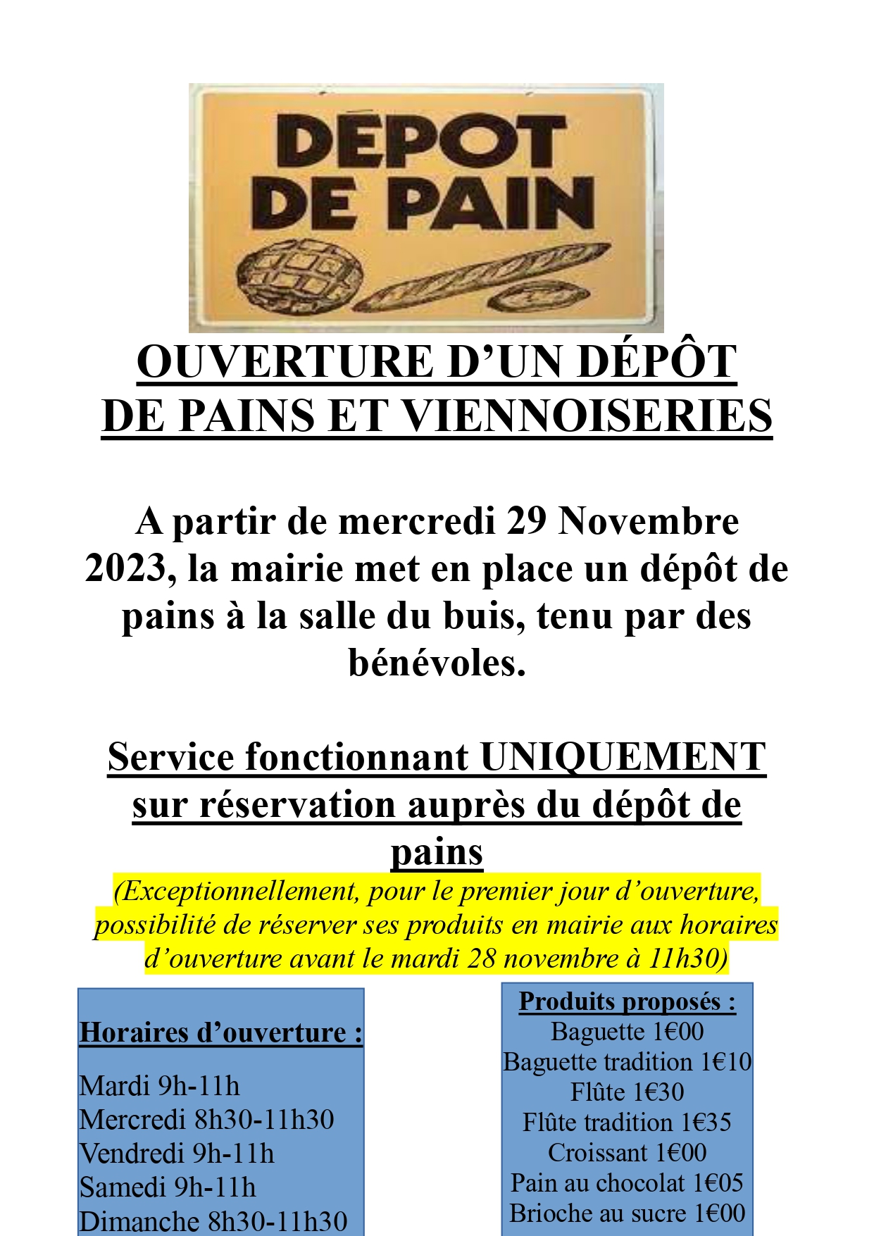 DÉPOT DE PAIN