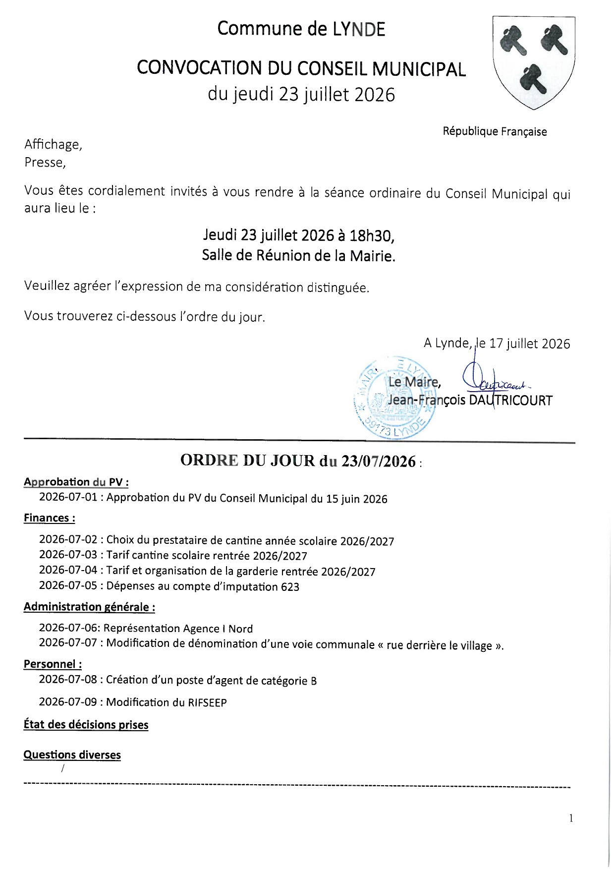 Convocation Conseil Municipal du 23 07 2026 affichage_page-0001.jpg