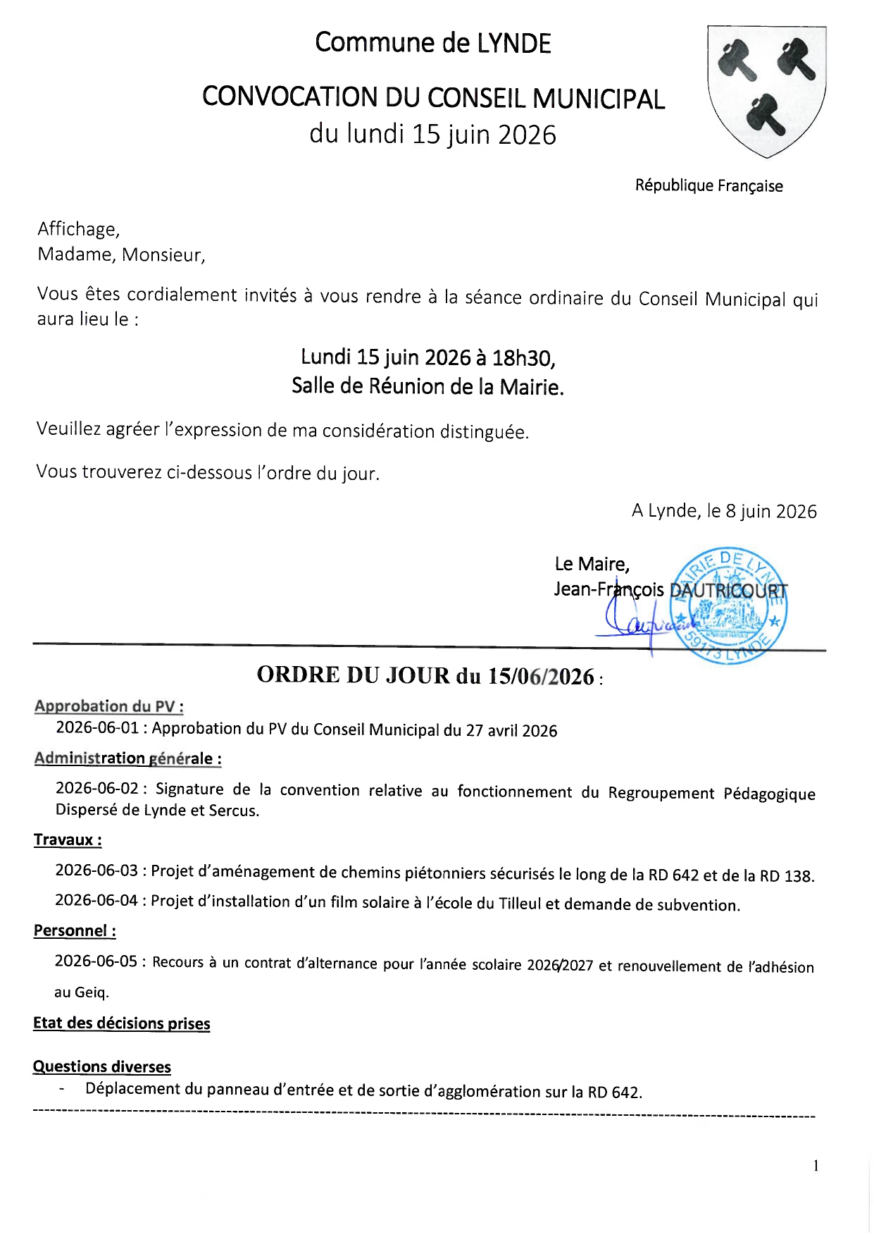 Convocation ordre du jour du Conseil du Lundi 15 juin 2026 affichage_page-0001.jpg