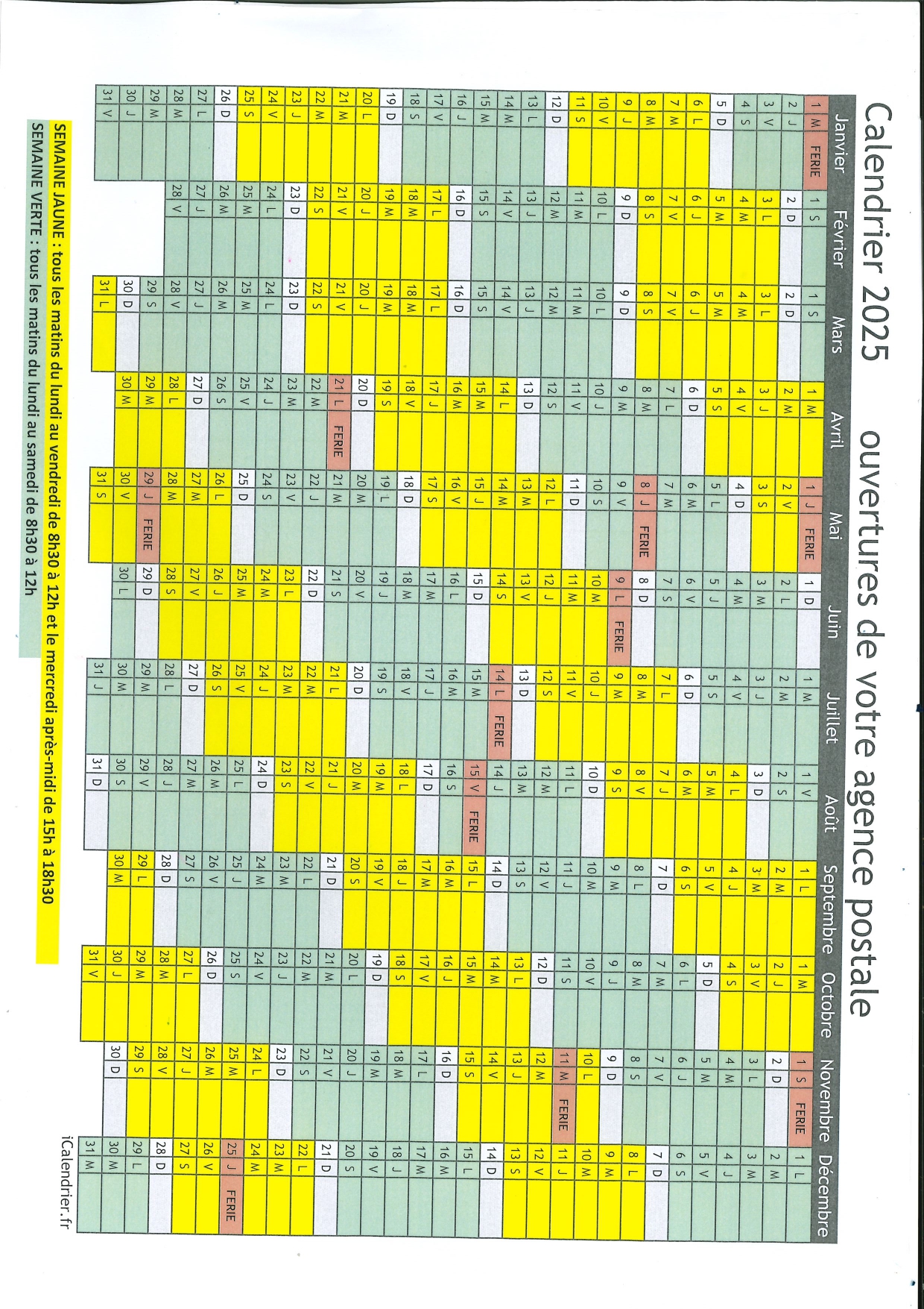 horaire la poste