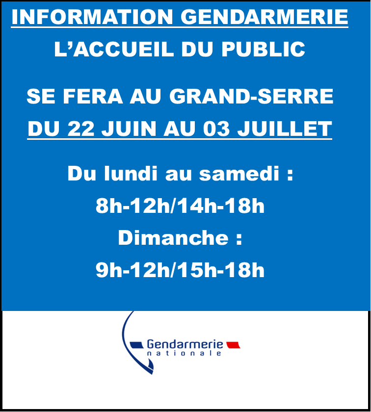 GENDARMERIE - ACCUEIL DU PUBLIC