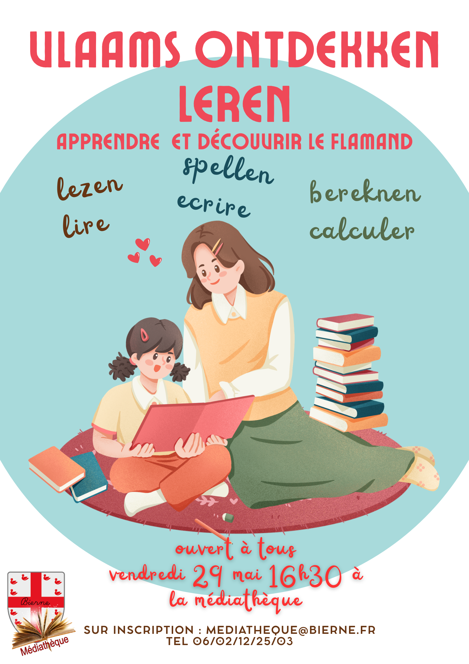 Affiche Soutien Scolaire Femme éducation apprentissage lecture illustré.png