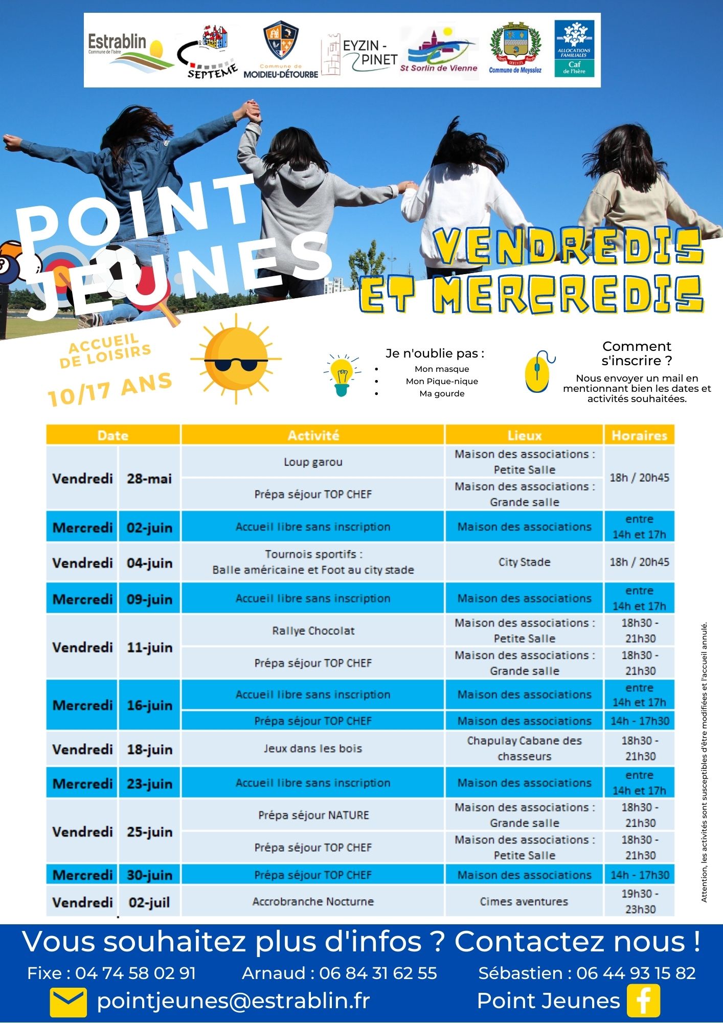 2021-05-22 Programme Mercredis/Vendredis JUIN 2021 - Pt Jeunes