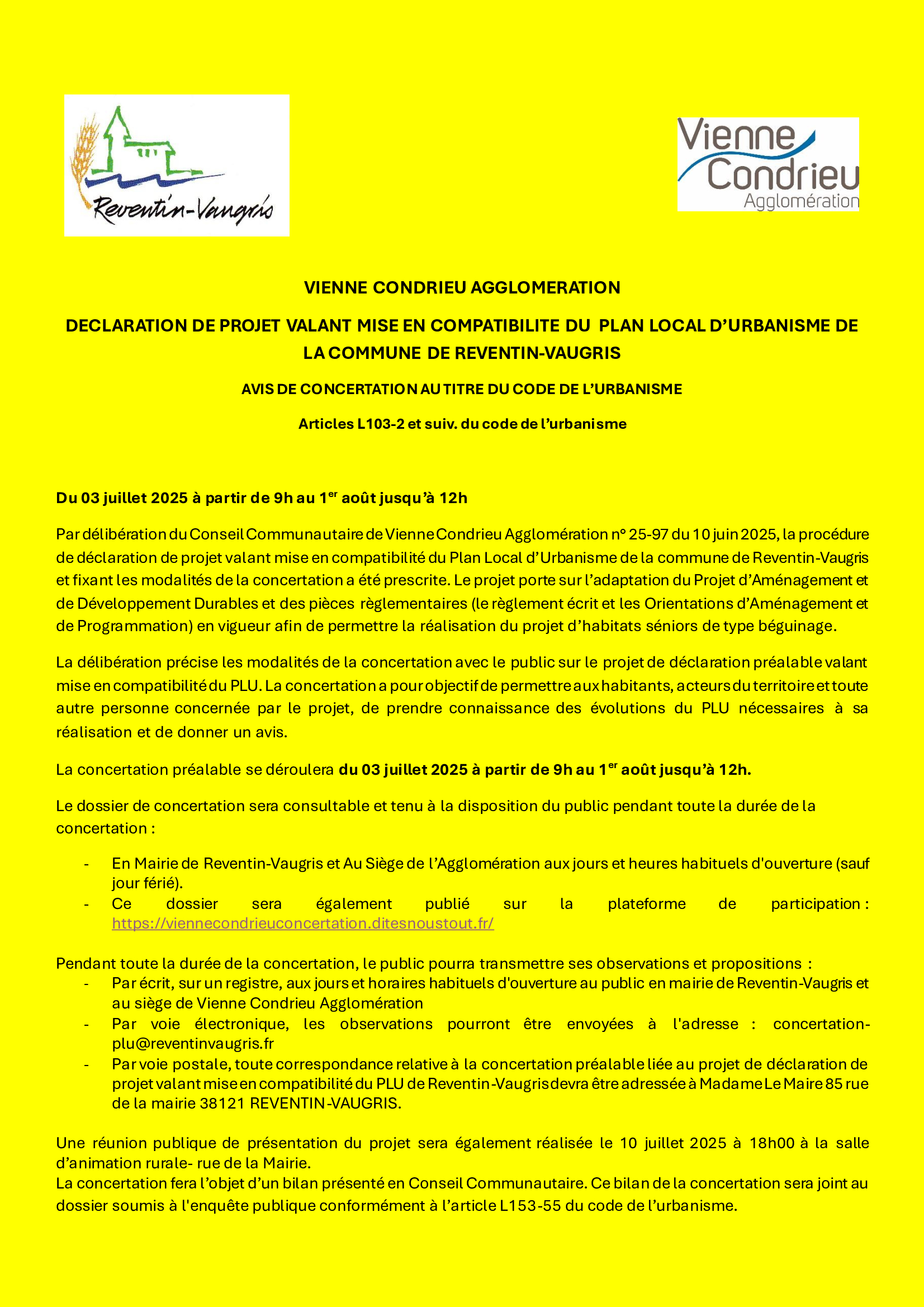Avis de concertation