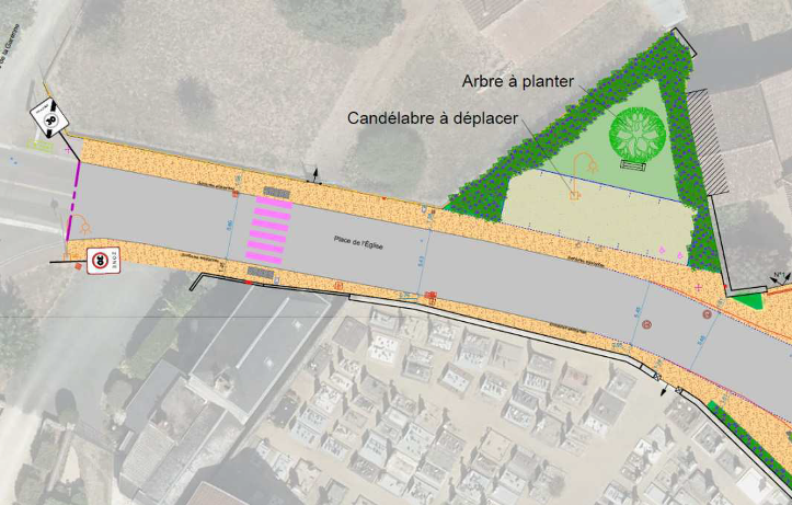 Plan aménagement carrefour (cimetière)