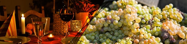 Montage vin et raisins