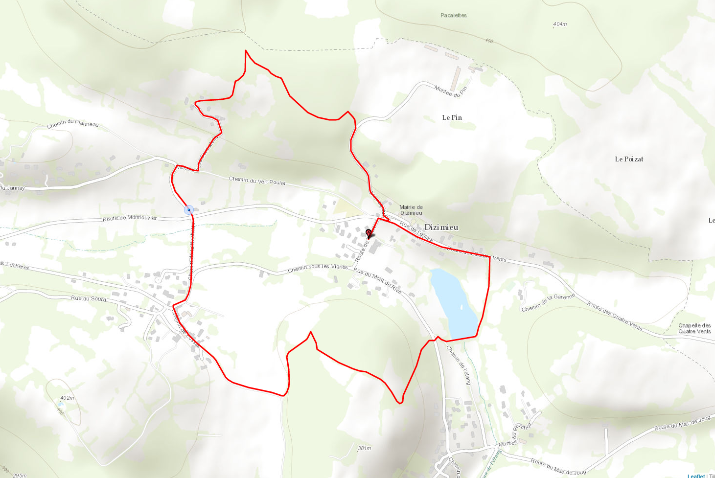 Rando Dizmieu itinéraire Tour des fontaines.png
