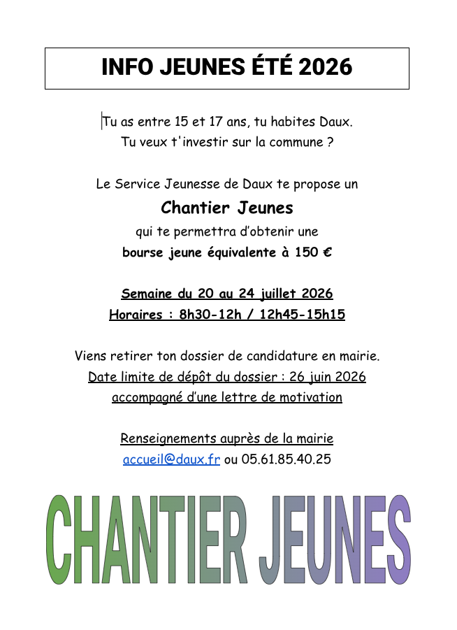 Chantier jeunes