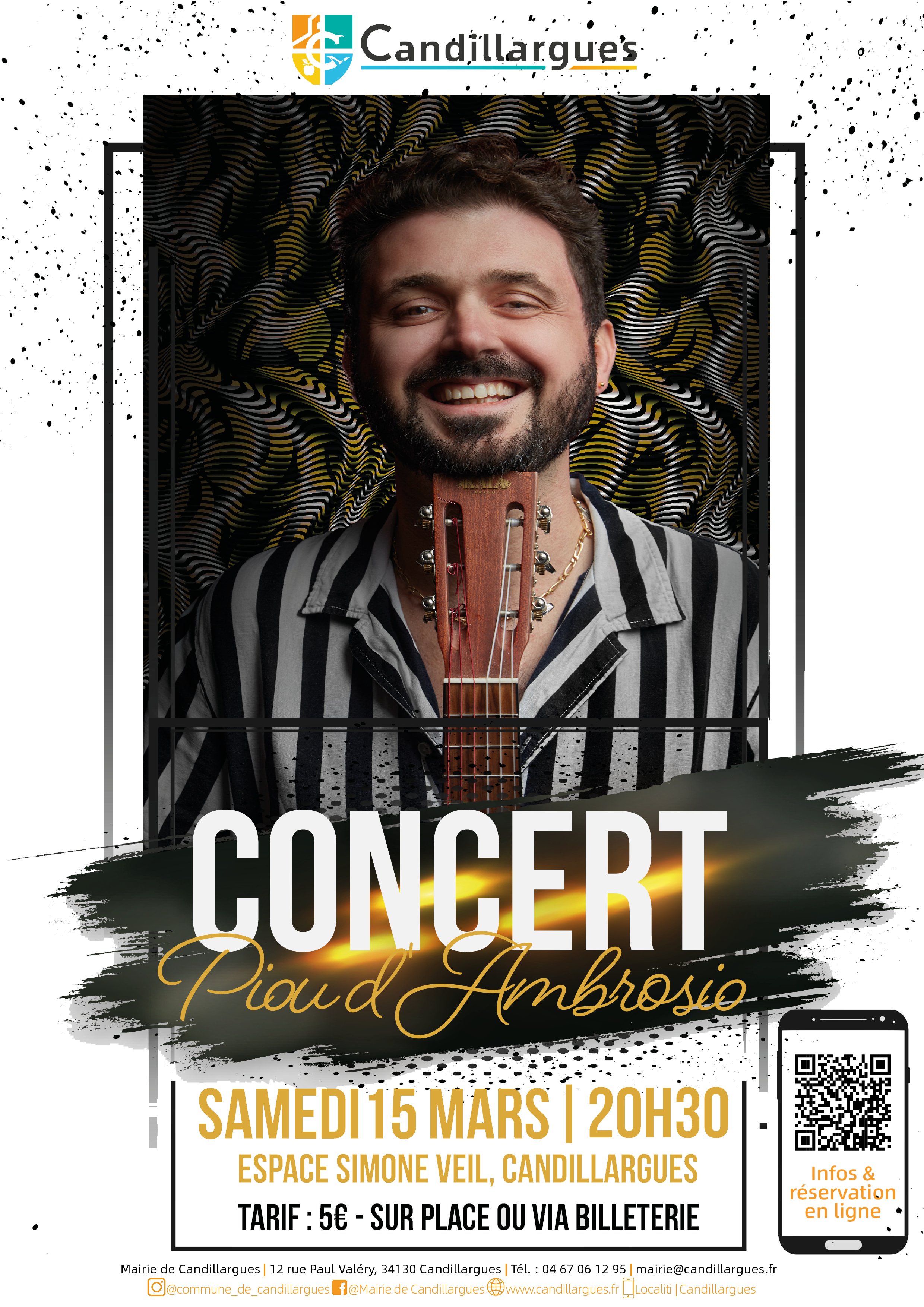 CONCERT EXCEPTIONNEL : PIOU D'AMBROSIO LANCE SON ALBUM À CANDILLARGUES, LE 15/03 !