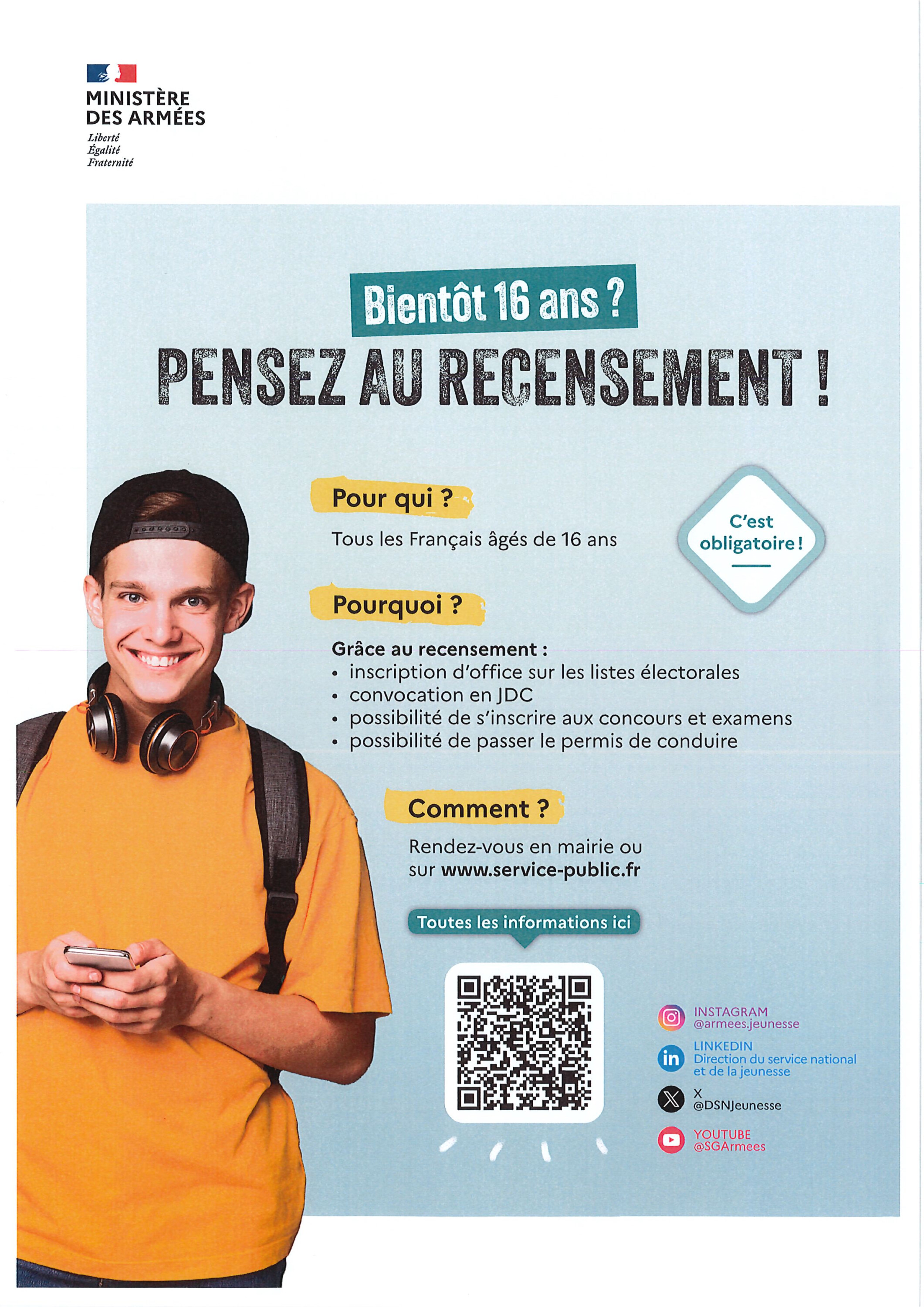 RECENSEMENT DES JEUNES