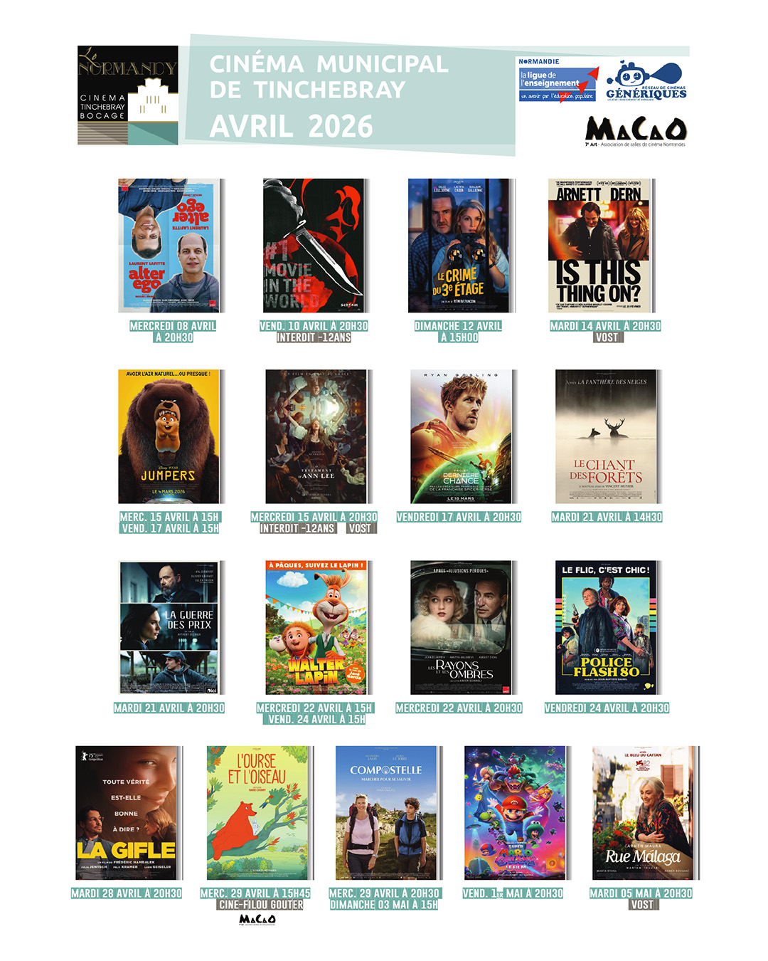 Au cinéma en Avril