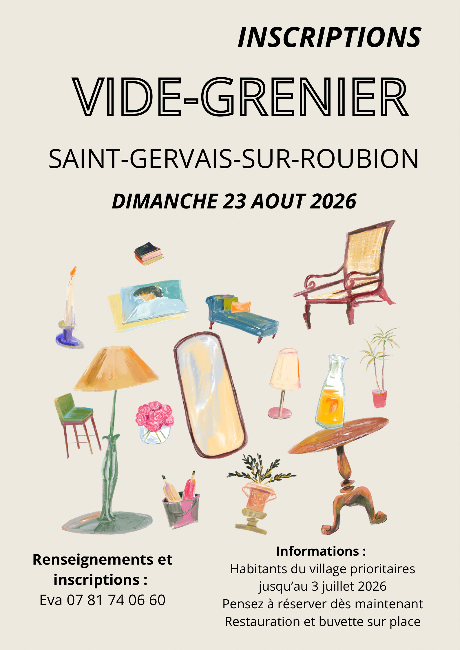 Inscriptions vide grenier