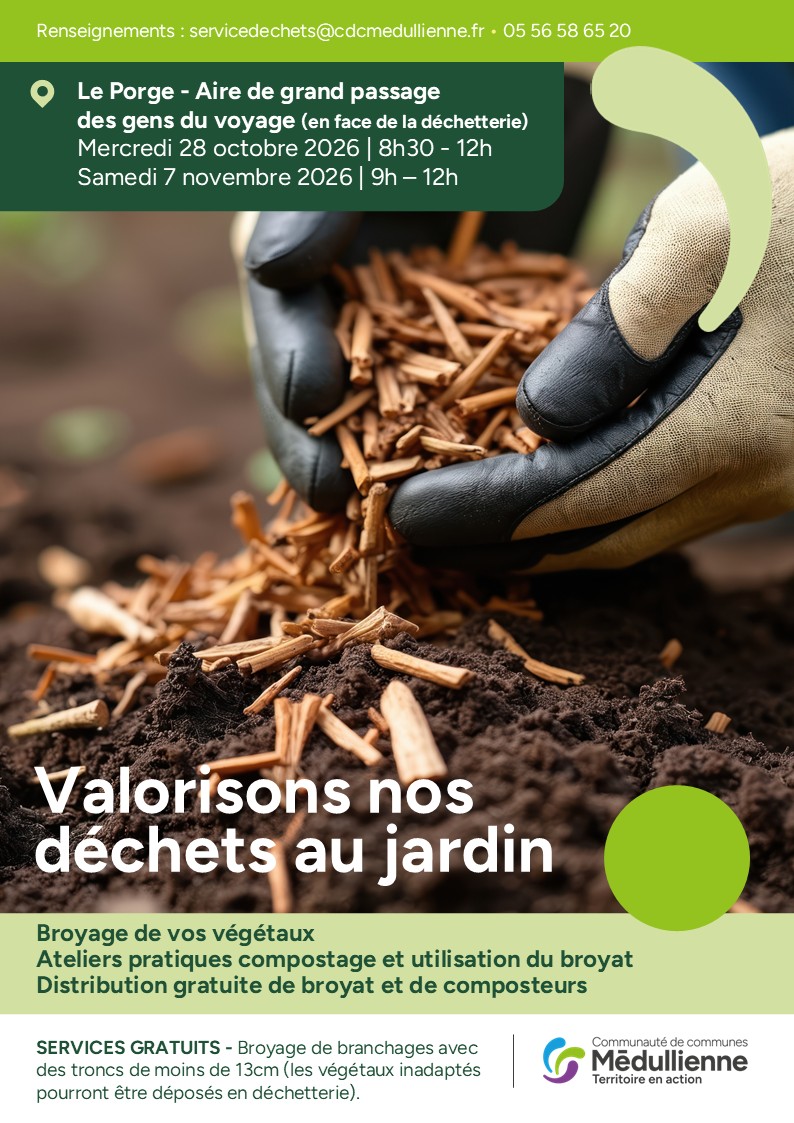 Visuel Action broyage et compostage à la déchetterie à Le Porge @cdcmedullienne.JPG
