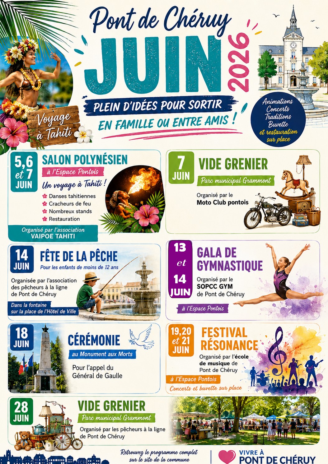 Agenda des événements du mois de juin 2026