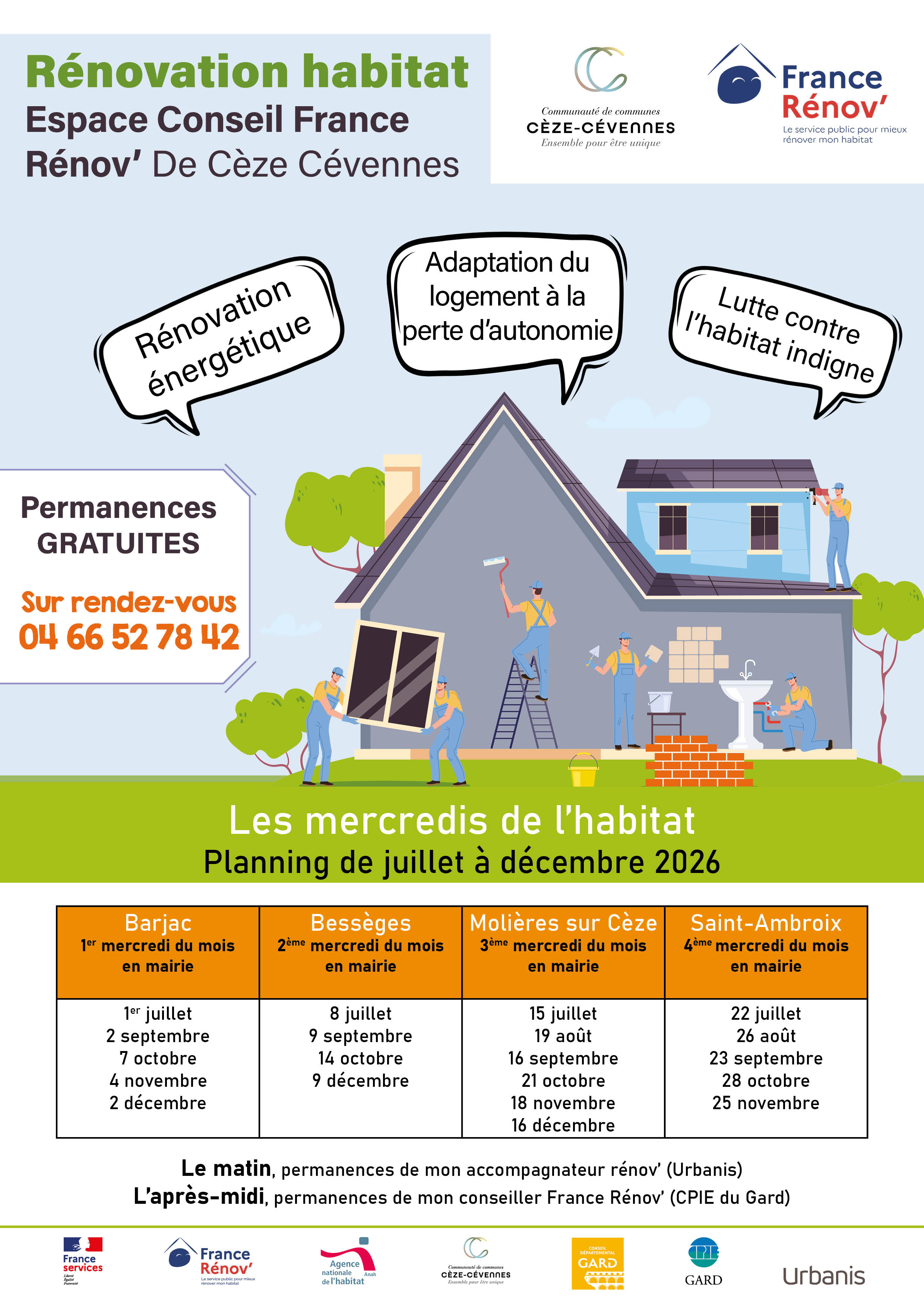 Planning second semestre 2026