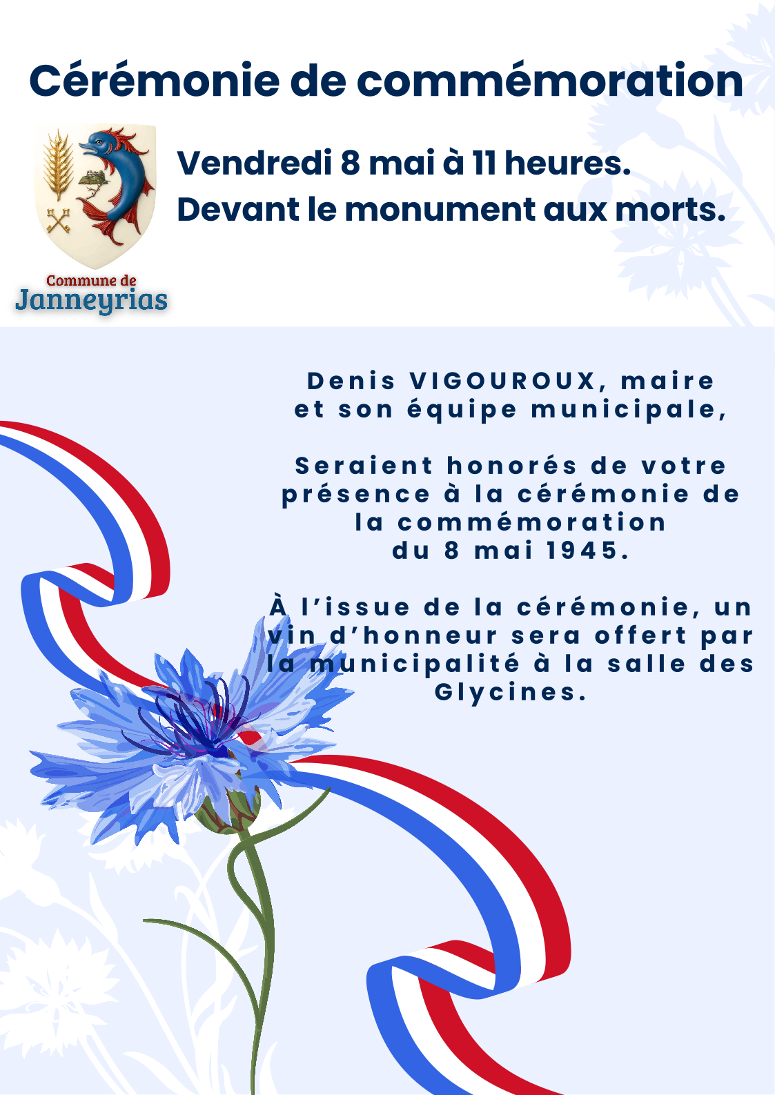 Affiche Cérémonie du  8 mai Armistice Bleu.png