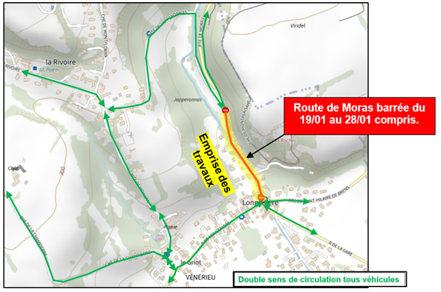Fermeture chemin de ROCHEVIEILLE / RTE DE MORAS