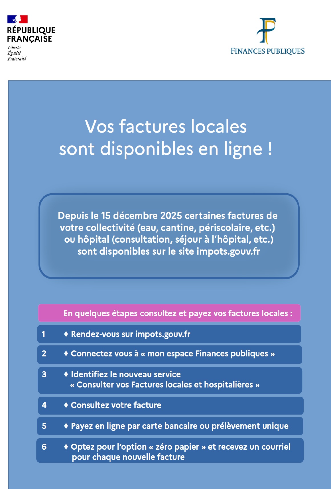 Vos factures locales sont disponibles en ligne
