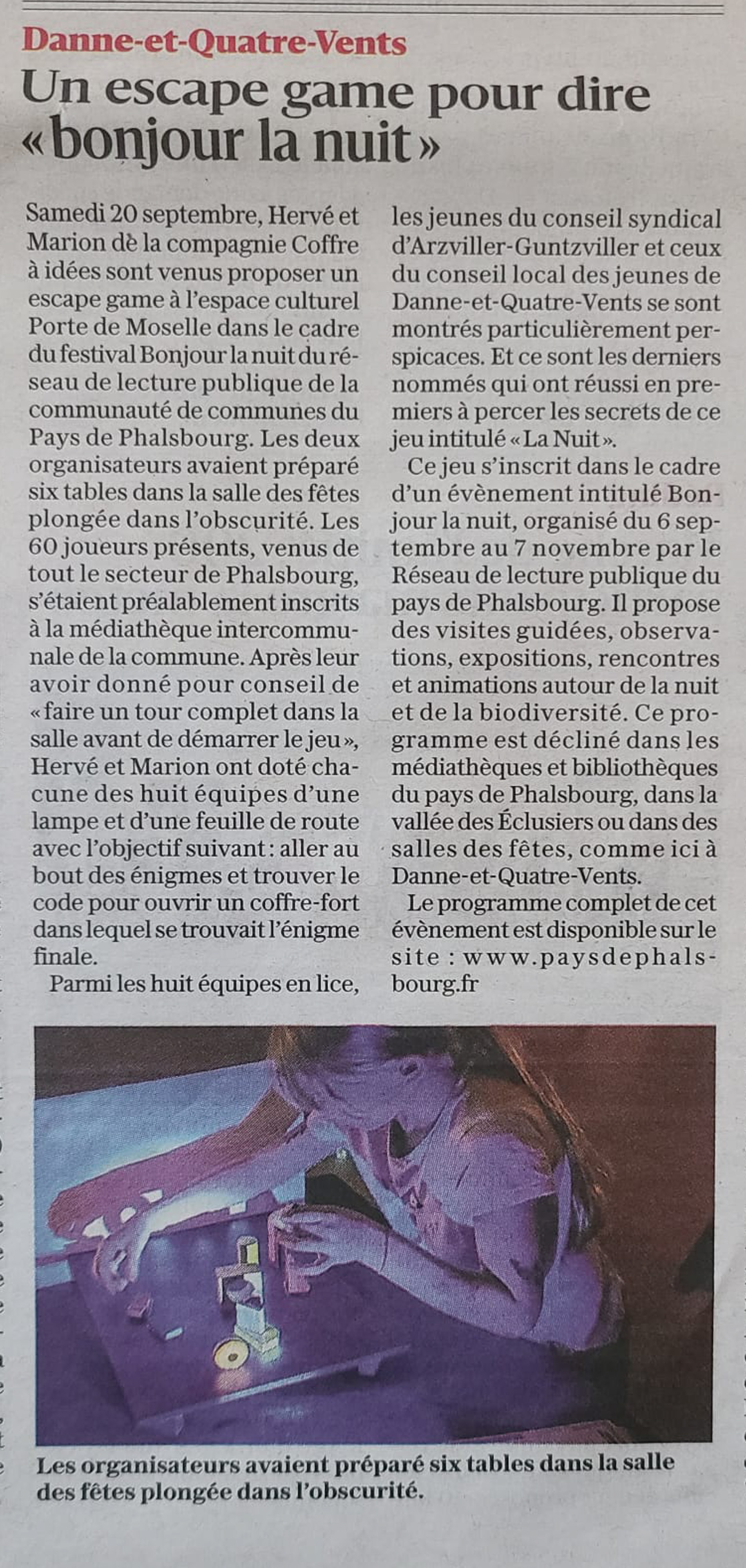 Escape Game, Républicain Lorrain du 25.09.25.jpg