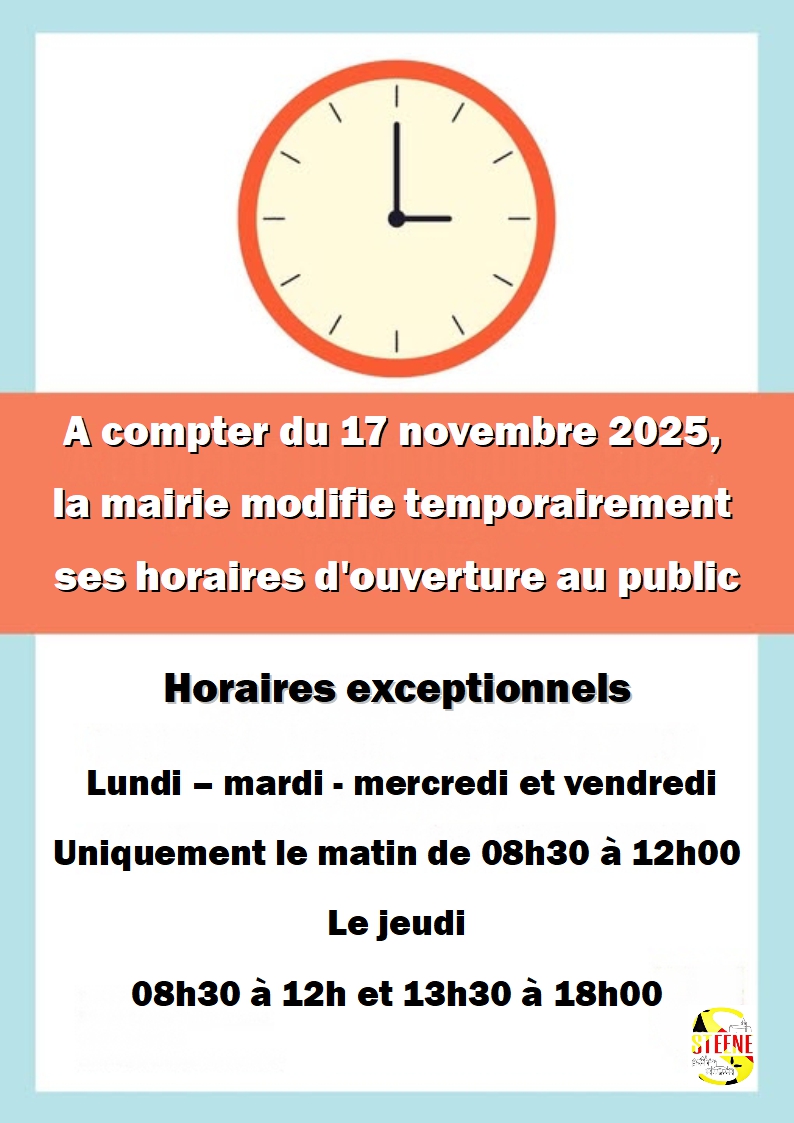 Horaires provisoires d'accueil
