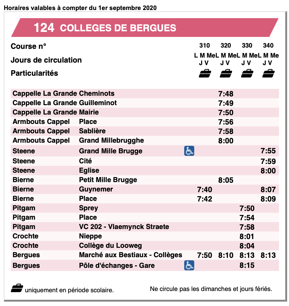 Ligne de bus ArcenCiel Commune de Steene