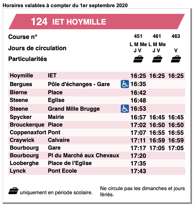 Ligne de bus ArcenCiel Commune de Steene